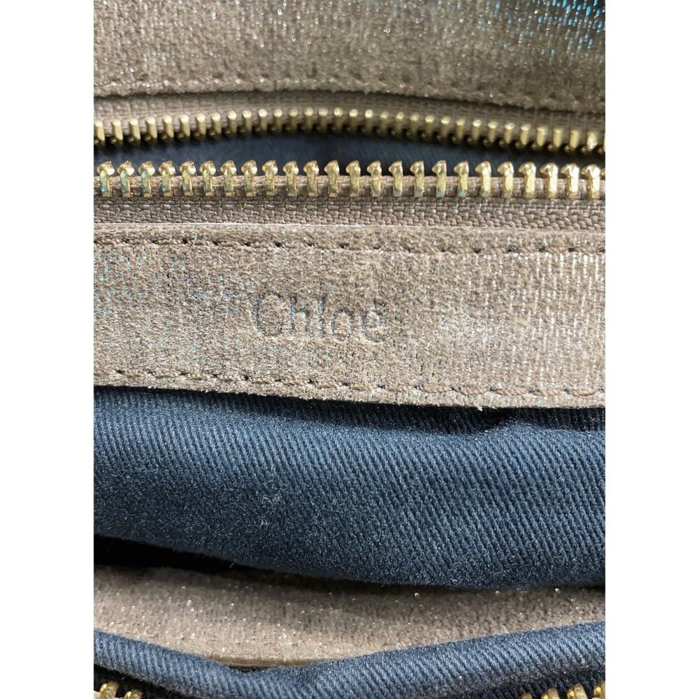 VTG Chloé Shimmer Suede Satchel Handbag | Indie Sleaze Office Siren Mob Wife Y2K - Picture 13 of 16